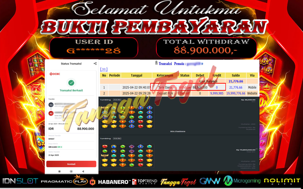 Bukti Jackpot Slot Hari Ini