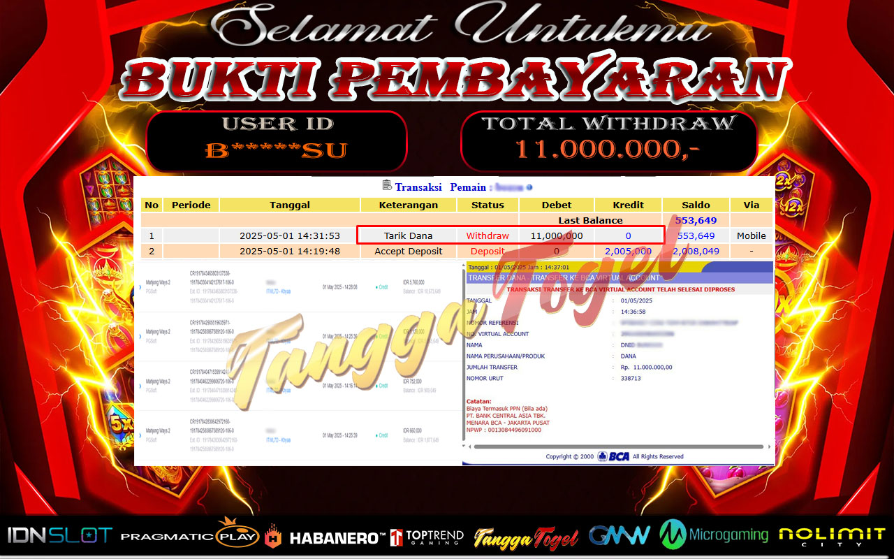 Bukti Jackpot Slot
