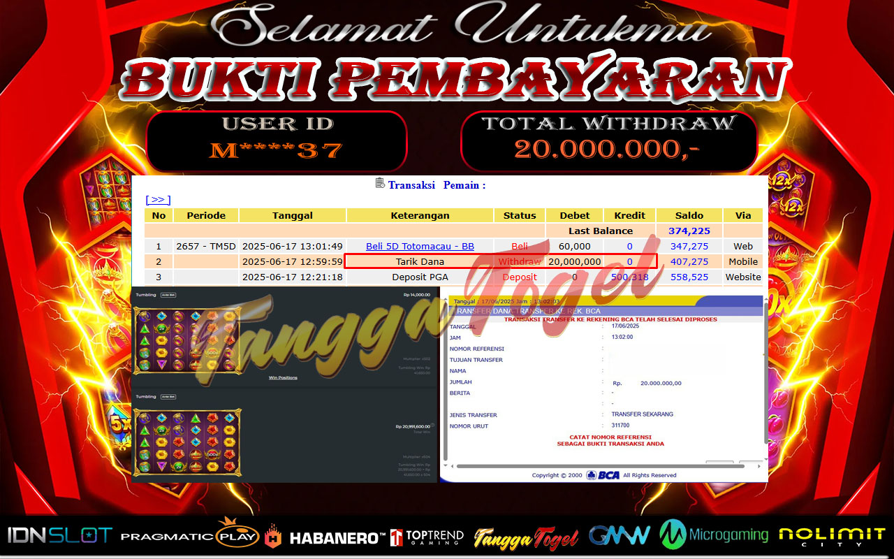 Bukti Jackpot Slot Di 15.000x