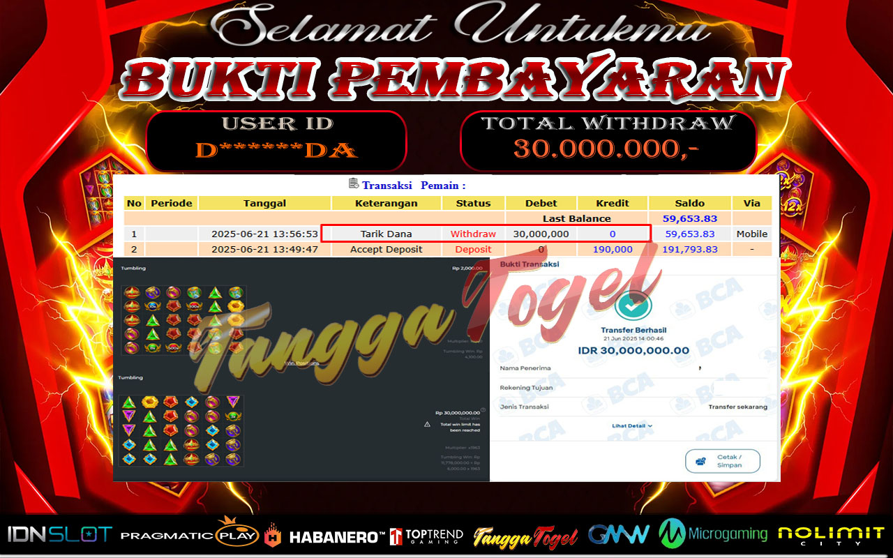 Bukti Jackpot Slot