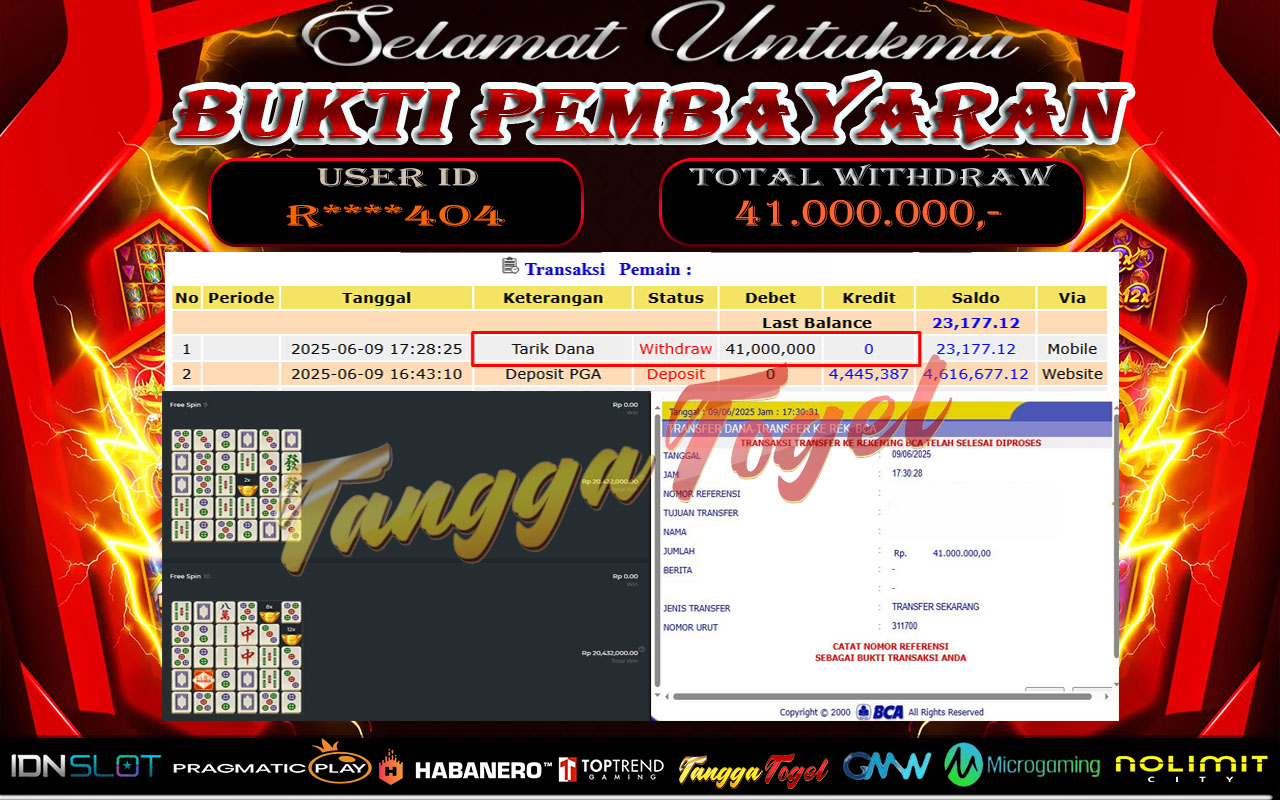 Bukti Jackpot Slot