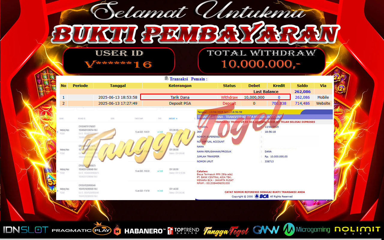 Bukti Jackpot Slot